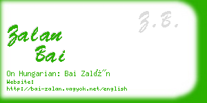 zalan bai business card